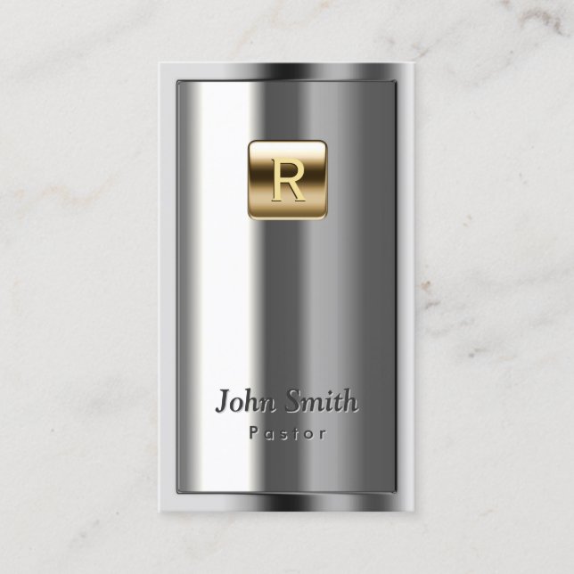 Metallische Pastor-Visitenkarte für Gold-Logos Visitenkarte (Vorderseite)
