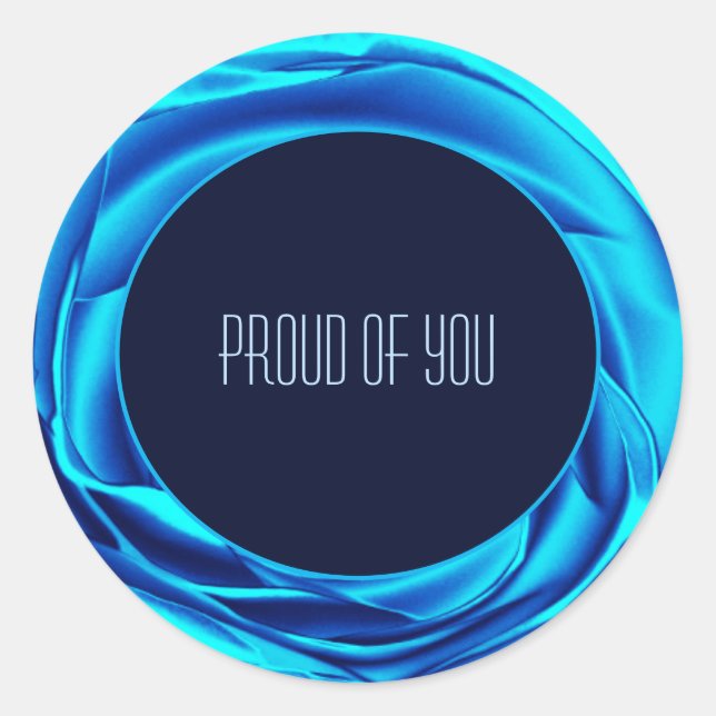 Metallische Rose Blue Round Aufkleber (Vorderseite)