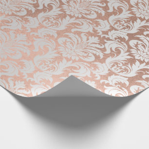 Metallische Rose Gold Coppe Grau SilberDamaske Geschenkpapier
