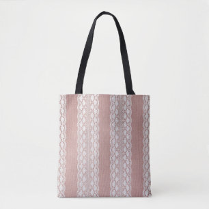 Metallische Rose Gold, cremefarbene Spitzentextur.