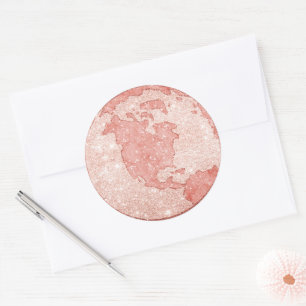 Metallische Rose Gold Glitzer Globe Stickers