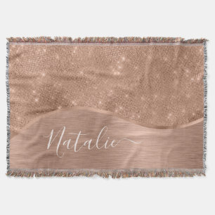 Metallische Rose Gold Glitzer Personalisiert Decke
