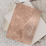 Metallische Rose Gold Glitzer Personalisiert iPad Mini Hülle<br><div class="desc">Diese Rose mit goldgebürstetem Metall und glamourösen Imitat Glitzer gemustert iPad Cover einfach mit Ihrem eigenen individuelle Name personalisieren.</div>