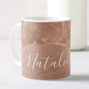 Metallische Rose Gold Glitzer Personalisiert Kaffeetasse