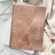 Metallische Rose Gold Glitzer Personalisiert