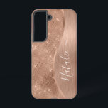 Metallische Rose Gold Glitzer Personalisiert Samsung Galaxy Hülle<br><div class="desc">Einfach personalisieren Sie diese Rose Gold gebürstetes Metall und glamouröse Imitate Glitzer gemustert Handy Gehäuse mit Ihrem eigenen individuelle Name.</div>