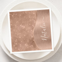 Metallische Rose Gold Glitzer Personalisiert