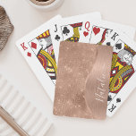 Metallische Rose Gold Glitzer Personalisiert Spielkarten<br><div class="desc">Diese Rose Gold gebürstetes Metall und glamouröse Imitate Glitzer gemustert Spielkarten mit Ihrem eigenen individuelle Name leicht personalisieren.</div>