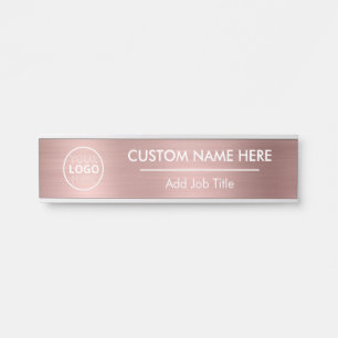 Metallische Rose Gold Name des Mitarbeiters Türschild