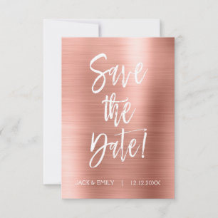 Metallische Rose Gold - Rosa Save the Date-Rosa-Ka Save The Date