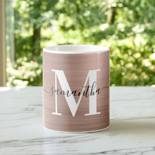 Metallische Rose Gold Signatur Monogramm Kaffeetasse