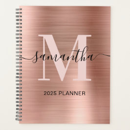 Metallische Rose Gold Signature Monogramm Planer