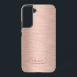 Metallische Rose-Gold-Textur, kundenspezifische Mo Samsung Galaxy Hülle<br><div class="desc">Einfache Rose-Gold Textur mit anpassbarem Monogramm.</div>