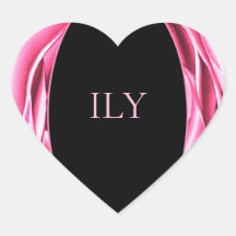 Metallische Rose Rosa Herzsticker