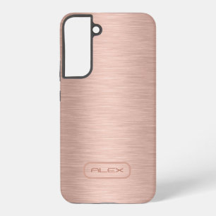 Metallische Roségold-Textur, individuelles Monogra Samsung Galaxy Hülle