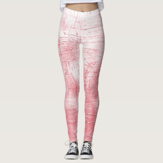 Metallische Rote Leinwand: Pinselstrich Elegance. Leggings