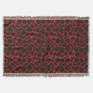 Metallische rote schwarze Leopard-Printfelle Decke
