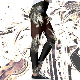 Metallische Schlüssel Steampunk Chic Leggings