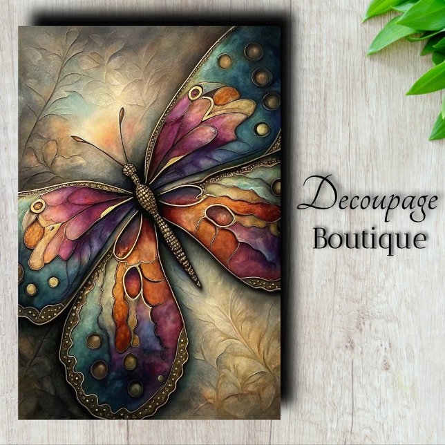 Metallische Schmetterlingsdekoupage Seidenpapier (Metallic Butterfly Decoupage Tissue Paper)