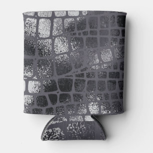 Metallische schwarze Schlangenhaut: Elegante Textu Dosenkühler