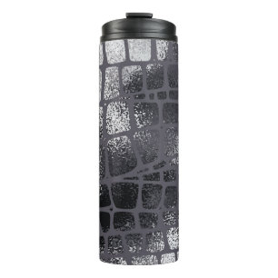 Metallische schwarze Schlangenhaut: Elegante Textu Thermosbecher
