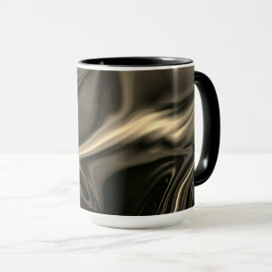 Metallische Sepia-Krümmungen über dunklem Hintergr Tasse