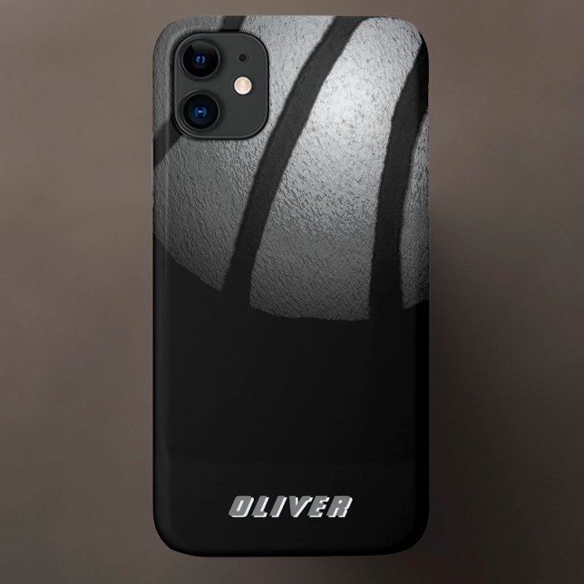 Metallische Silber Black Basketball Ball Sport Nam Case-Mate iPhone Hülle (Von Creator hochgeladen)