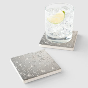 Metallische Silbergraue Abstrakte Regenfälle Steinuntersetzer