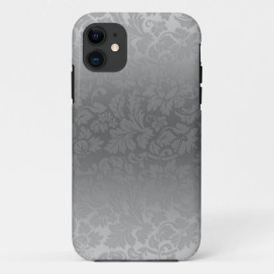 Metallische silbergraue monochromatische Floral Da Case-Mate iPhone Hülle