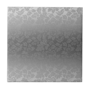 Metallische silbergraue monochromatische Floral Da Fliese