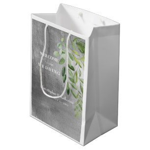 Metallische Silver Image Custom Wedding Welcome Me Mittlere Geschenktüte