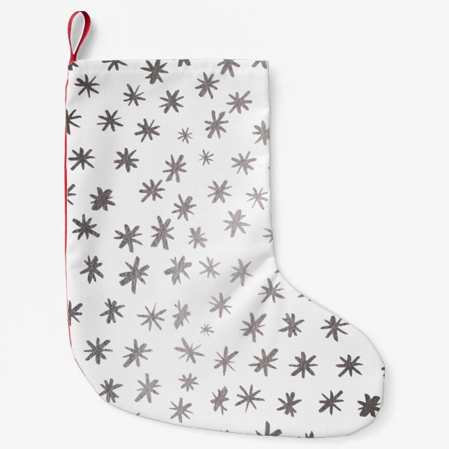 Metallische Sterne - silber Kleiner Weihnachtsstrumpf (Vorderseite)