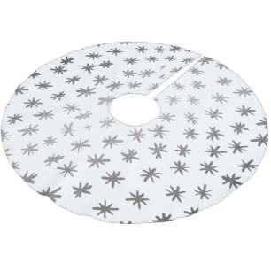 Metallische Sterne - silber Polyester Weihnachtsbaumdecke