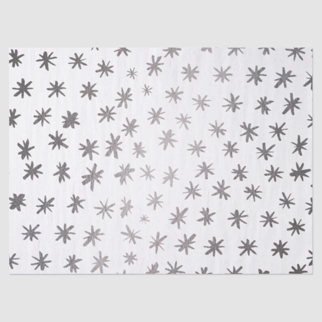 Metallische Sterne - silber Seidenpapier (Vorderseite)