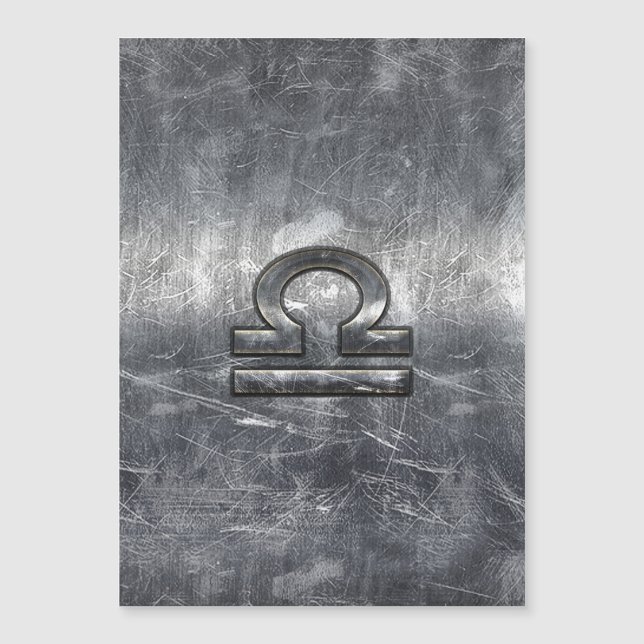 Metallische Style Libra Zodiac-Zeichen Magnetkarte (Vorderseite)