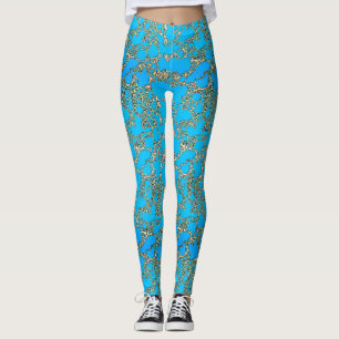 Metallische Türkis-Entwurfs-Leggings Leggings