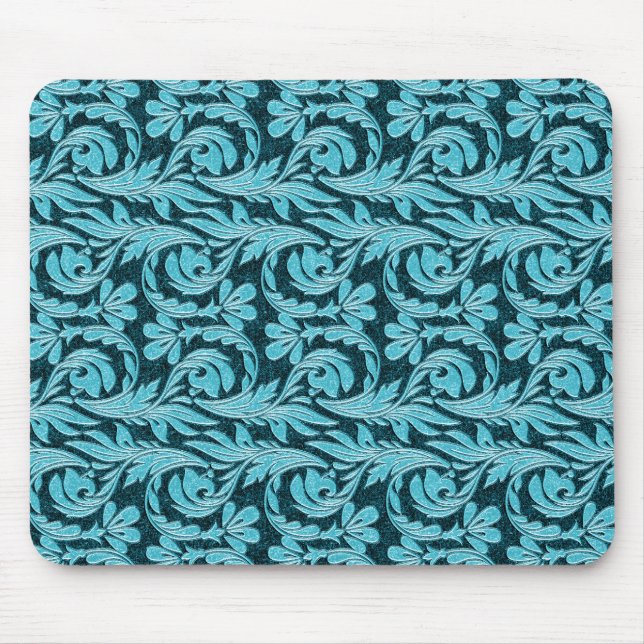 Metallische Waves 2Tone Aquamariner DRK MOUSEPAD (Vorne)