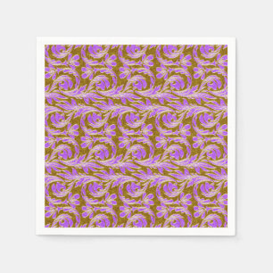 Metallische Waves-Lila-Gold-PAPER-PARTY NAPKINS Serviette