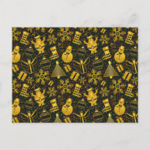 Metallische Weihnachts-Collage Holiday Postcard