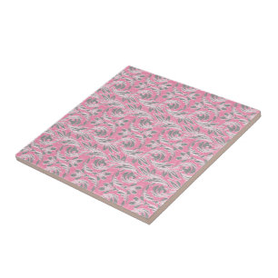 Metallische Wellen, lt rosa-weiß Fliese