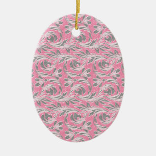 Metallische Wellen, lt rosa-weiß Keramikornament
