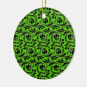 Metallische Wellen, Neonschwarze RUNDORNAMENT Keramikornament