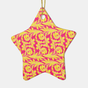 Metallische Wellen rosa gelb Keramikornament