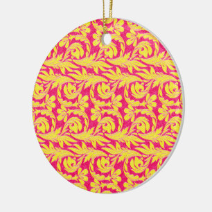 Metallische Wellen rosa gelb Keramikornament