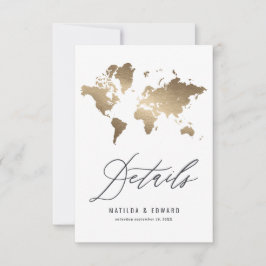 Metallische Weltkarte RSVP Karte