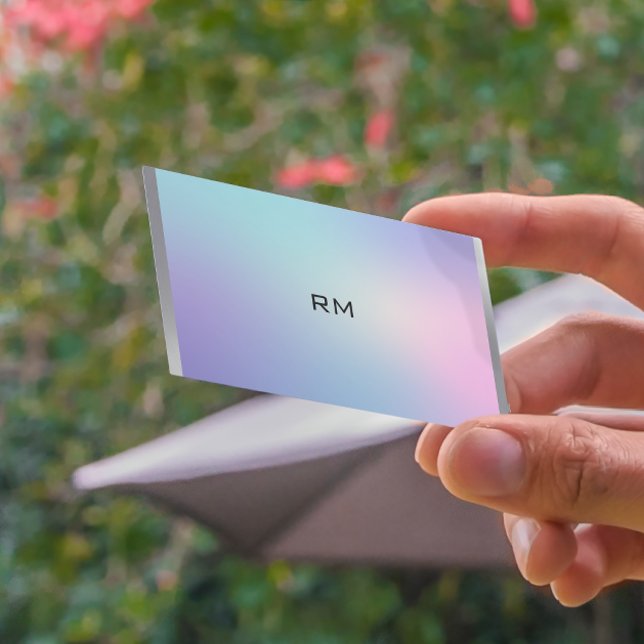 Metallischer Akzent in Rosa und Blau Visitenkarte (Von Creator hochgeladen)