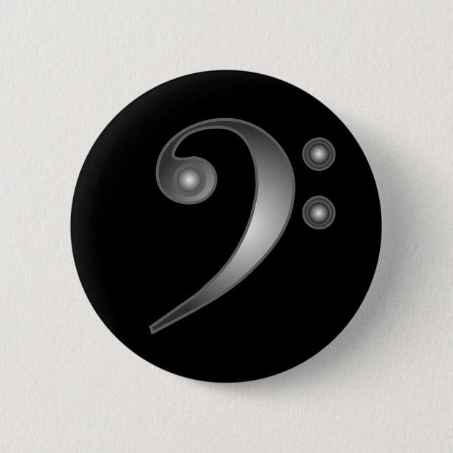 Metallischer Bassschlüssel Button (Vorderseite)