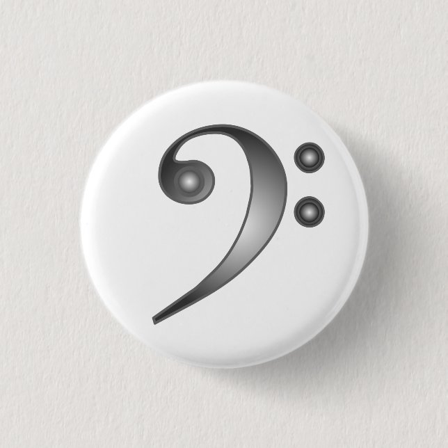 Metallischer Bassschlüssel Button (Vorderseite)