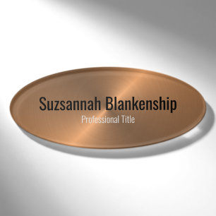 Metallischer Beruflicher Schwarzer Schwarzer Schwa Namenschild