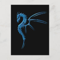 Metallischer blauer Drache